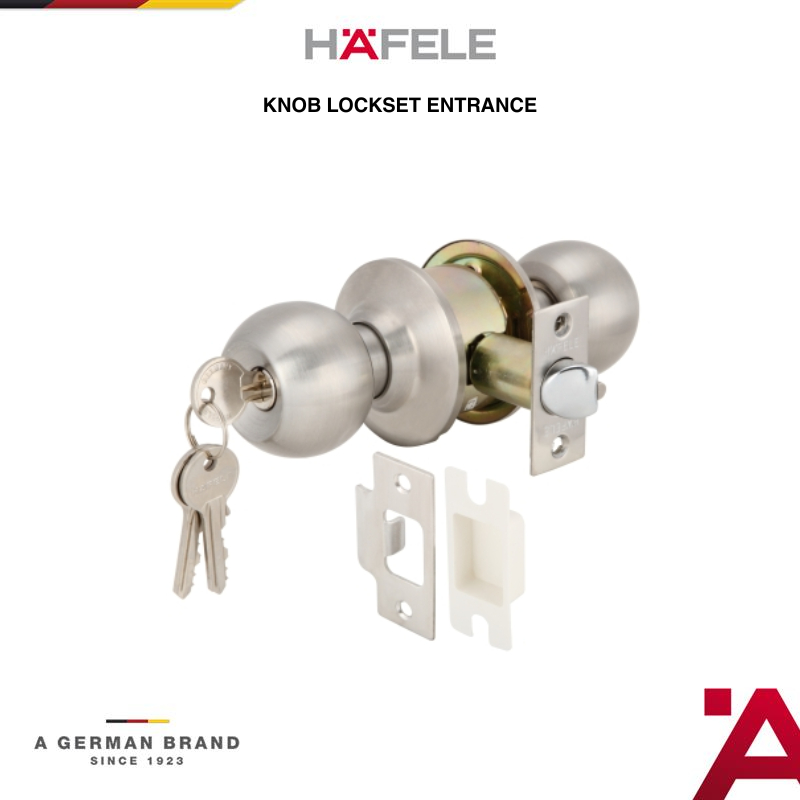 Hafele Gagang Pintu Kunci Pintu Ball Head Stainless Steel - Gagang Pintu Set