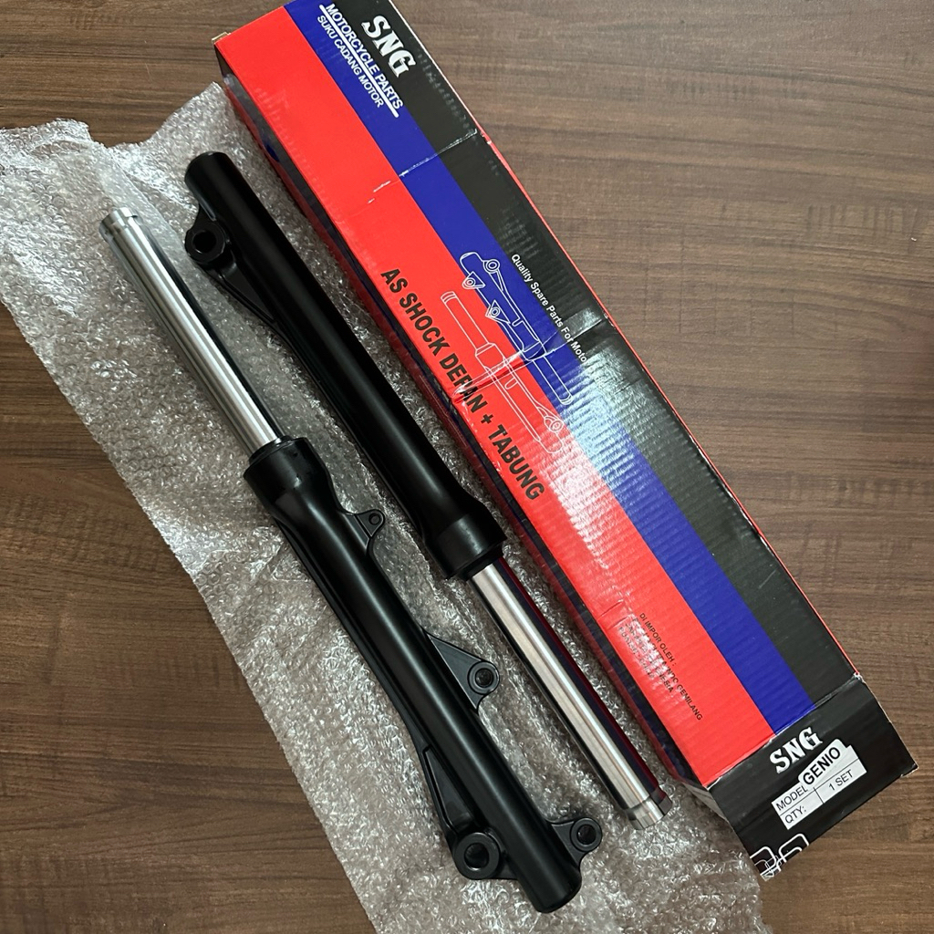 (BLACK) SNG GENIO AS TABUNG DEPAN SHOCK ASSY SHOK SOK FRONT FORK COVER TUBE KIRI KANAN KIT SET KOMPL