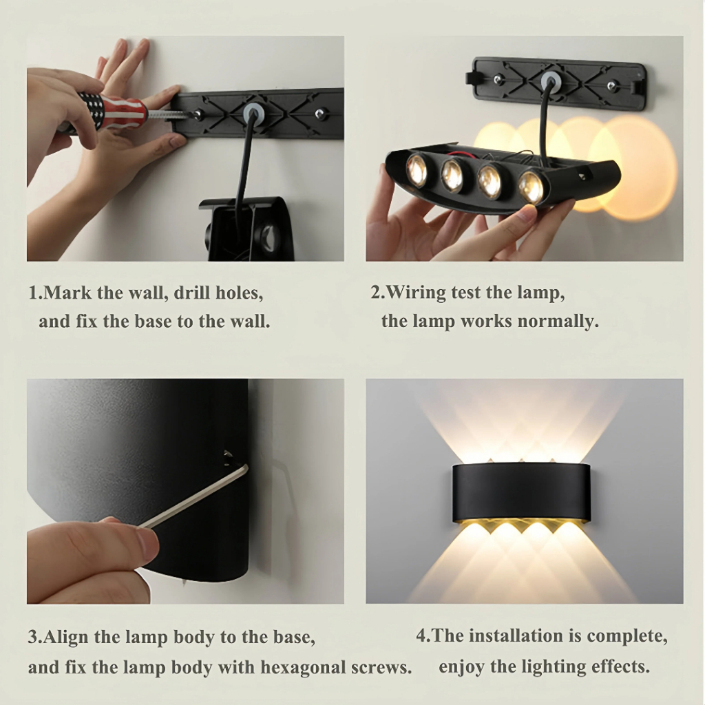 Lampu Dinding Taman Outdoor Minimalis Lampu Taman Wall Lamp Minimalist LED Wall Light Lampu Tempel