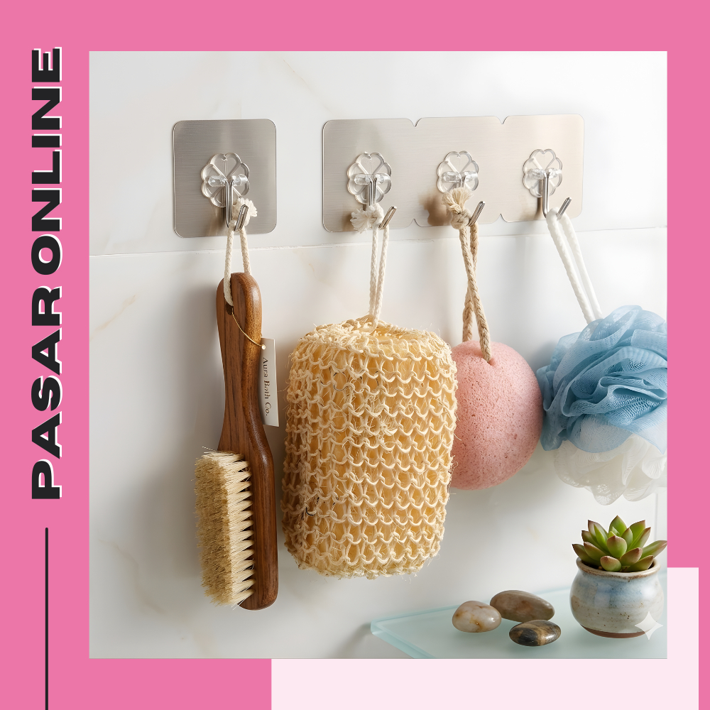 PasarOnline HL0058 Gantungan Hook Tempel Steaker Transparan Magic Cantolan Baju Murah Y4180