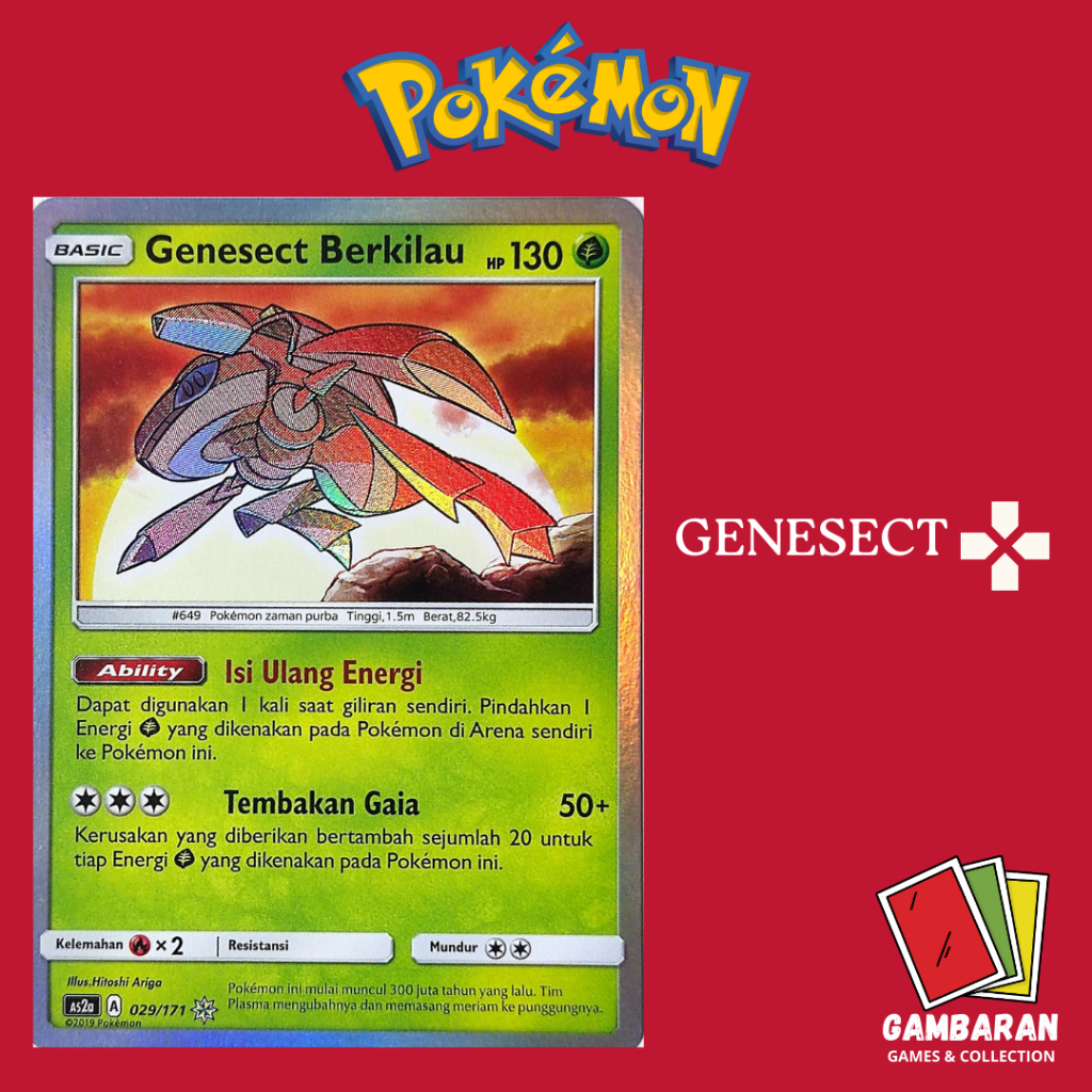 Genesect Berkilau 029/171 As2a Kartu Pokemon Indonesia TCG