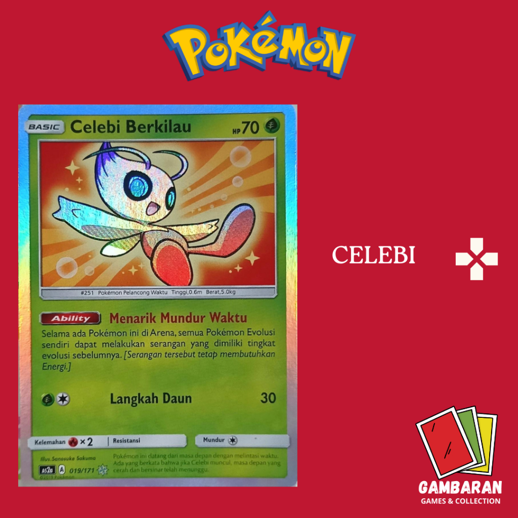 Celebi Berkilau 019/171 As2a Kartu Pokemon Indonesia TCG