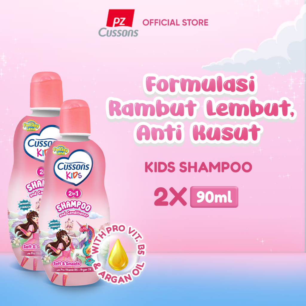 [TWINPACK] Cussons Kids Shampoo 2 x 90ml Soft & Smooth - Paket 2 Pcs Sampo Conditioner 2in1 Sabun An