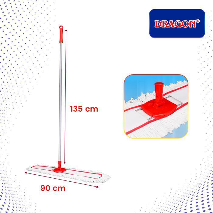 DRAGON Pel Lobby Duster 90 CM Gagang Besi 135cm Kain Katun