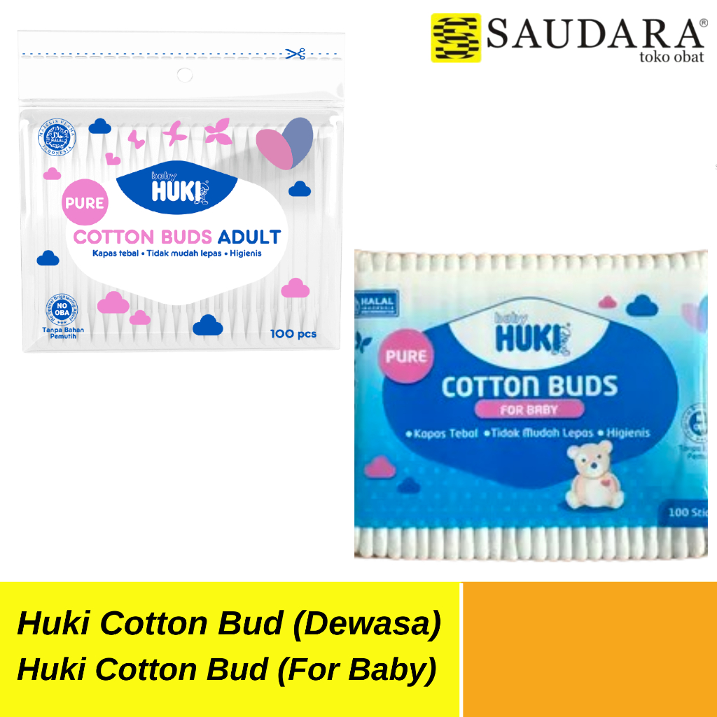 Huki Cotton Bud (Dewasa), Huki Cotton Bud For Baby (Isi 100) - BABY