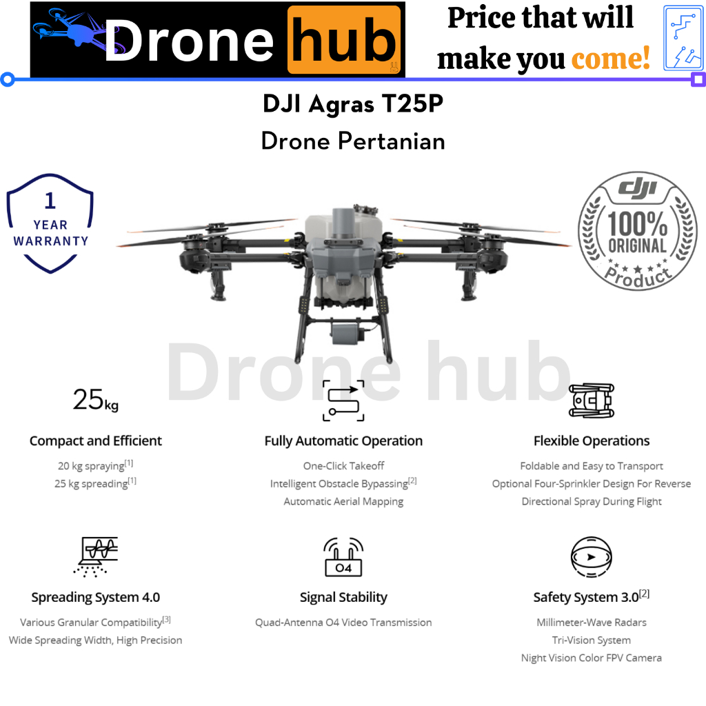 DJI Agras T25P Drone Pertanian Agriculture Drone Spraying Agriculture Drone DJI Agras T25P Drone Sem