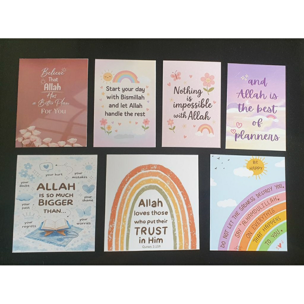 Afirmasi islami/ Kartu motivasi islam/ Islamic quotes card/ quotes islami ukuran besar