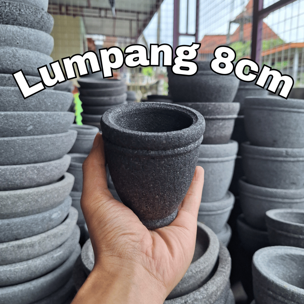Lumpang Batu Merapi 8cm Asli Pengrajin Magelang | Lesung Batu Penumbuk Bumbu Dapur Batu Alam