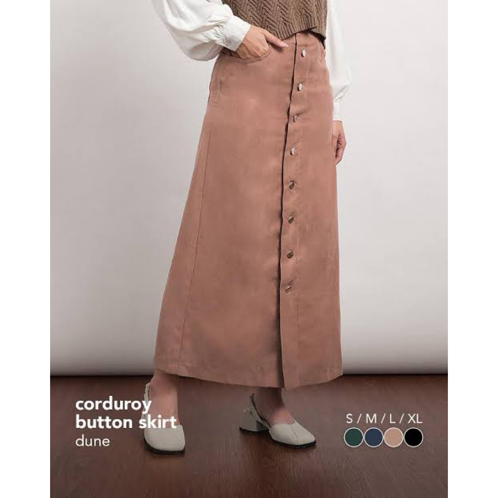 Thenblank Corduroy Button Skirt / Rok Corduroy