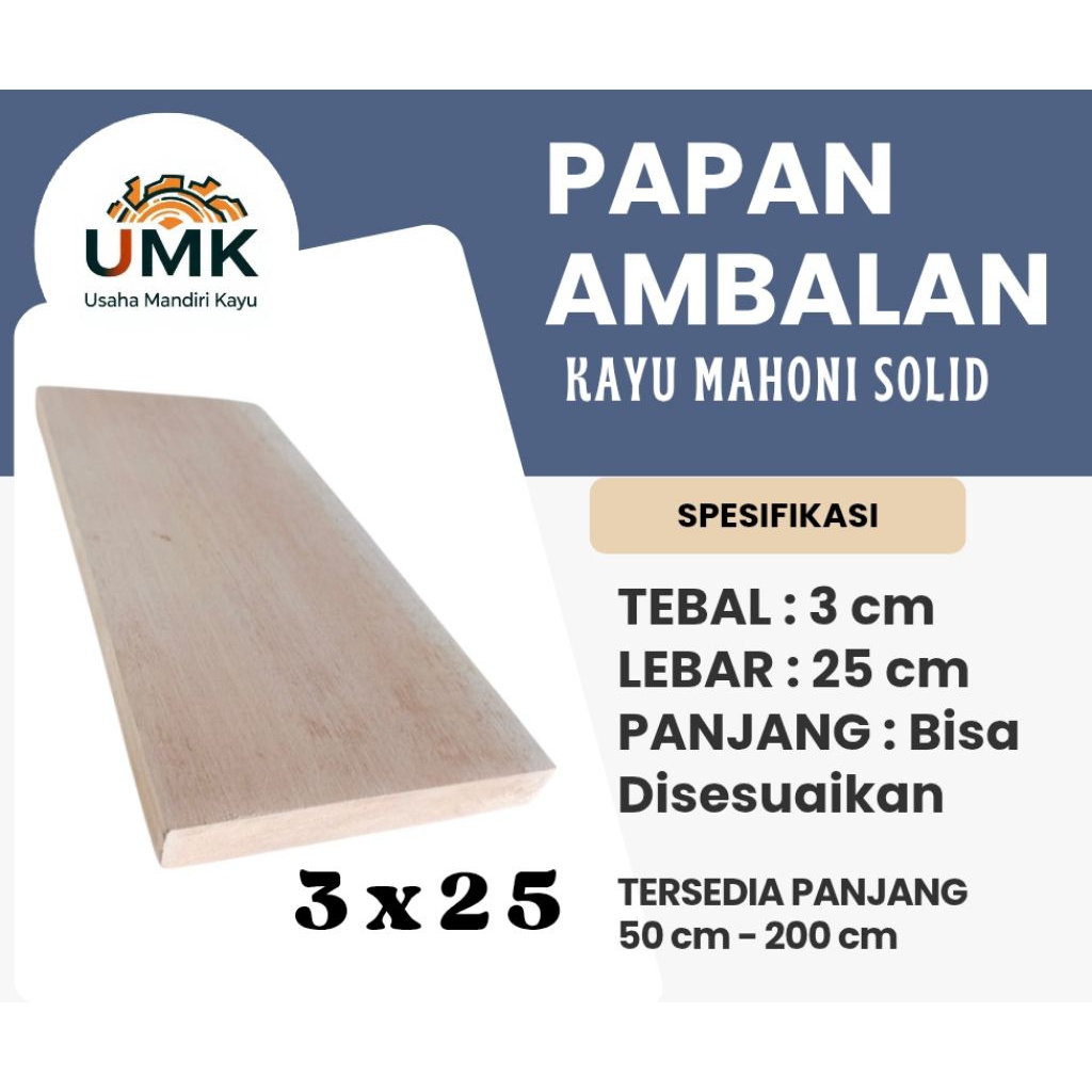 PAPAN AMBALAN | AMBALAN KAYU | RAK KAYU | RAK DINDING LEBAR 25 cm TEBAL 3 cm KAYU MAHONI SOLID