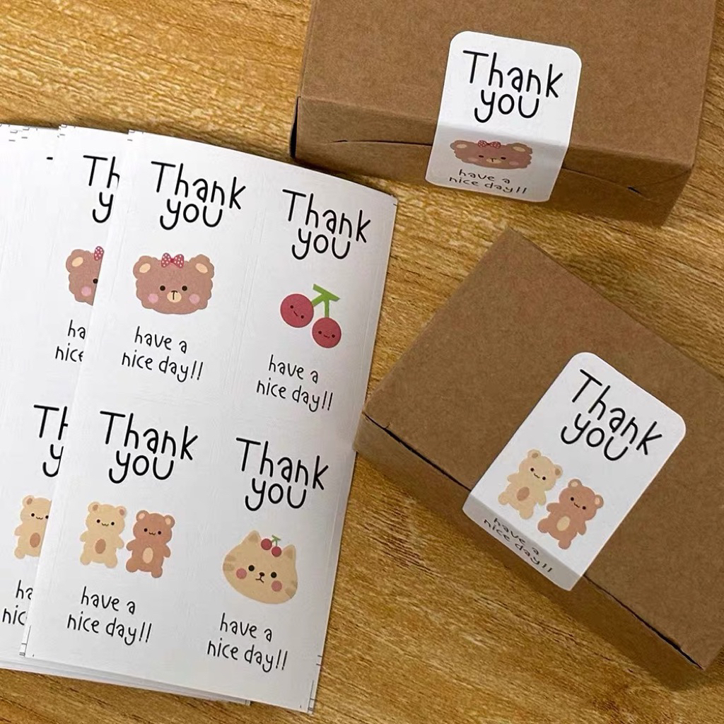 [ STERY ] Stiker label thank you / Stiker segel box / Stiker aesthetic 100pcs