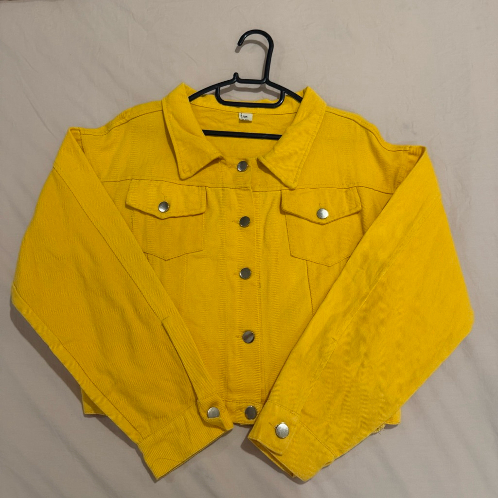 Jacket Denim Jeans Cropped Tweety Berkancing Kuning
