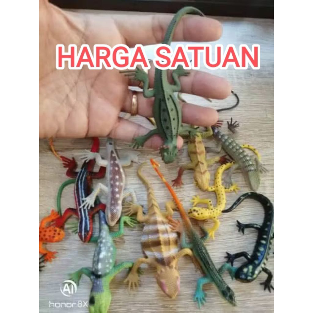 mainan hewan reptil karet satuan untuk edukasi