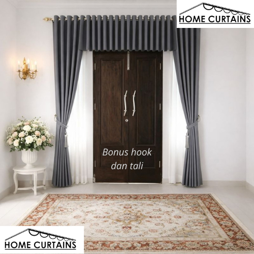 Tirai Jendela Blackout Polos 1 Set | Bahan Tebal Import 135 cm | Gorden Minimalis Modern
