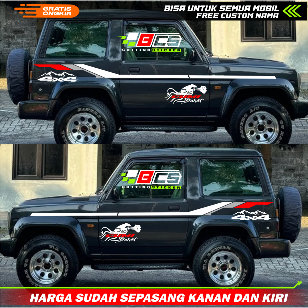 STRIPING STIKER LIS TAFT GT 4X4 stiker taft gt 4x4/ stiker 4x4/ stiker rocky 4x4