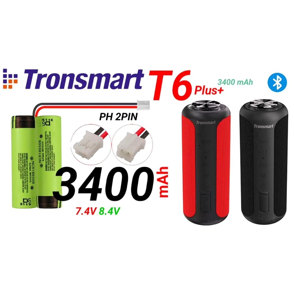 Battery Tronsmart T6 Plus+  7.4v 8.4v 3400 mAh PH 2PIN Upgrade Kapasitas
