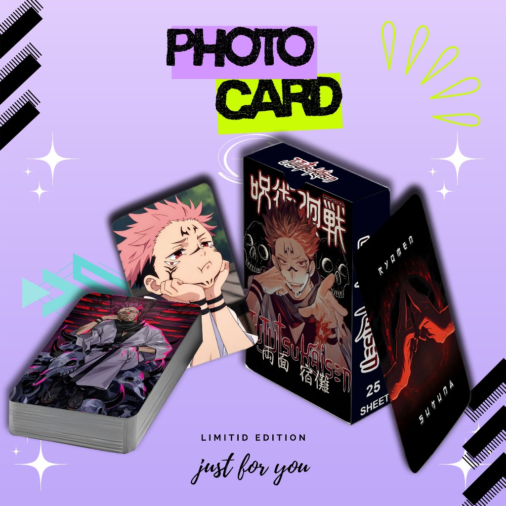 PHOTOCARD SET TERBARU RYOMEN SUKUNA PREMIUM 25 SHEET FREE BOX
