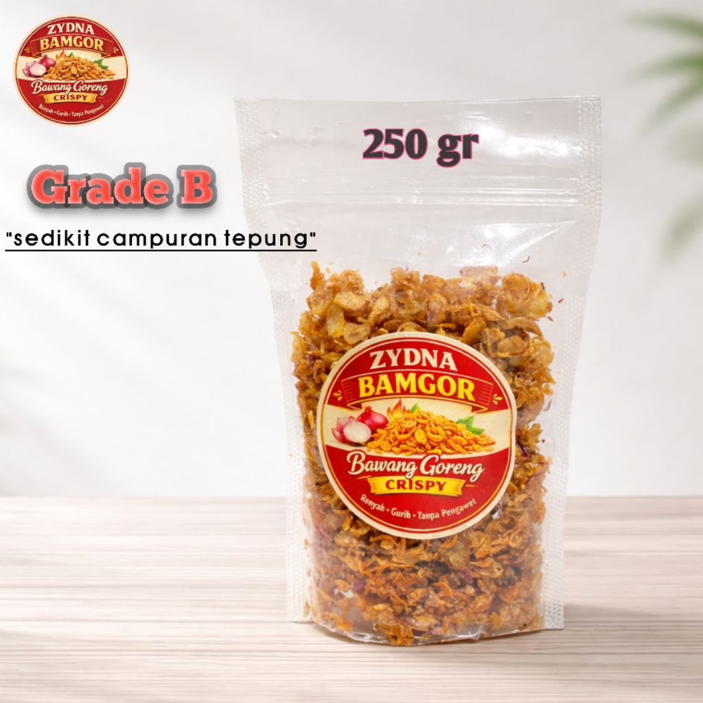 Bawang Merah Goreng Gurih Crispy 250 Gram/Brambang Goreng Asli Nganjuk Sedikit Campuran Tepung