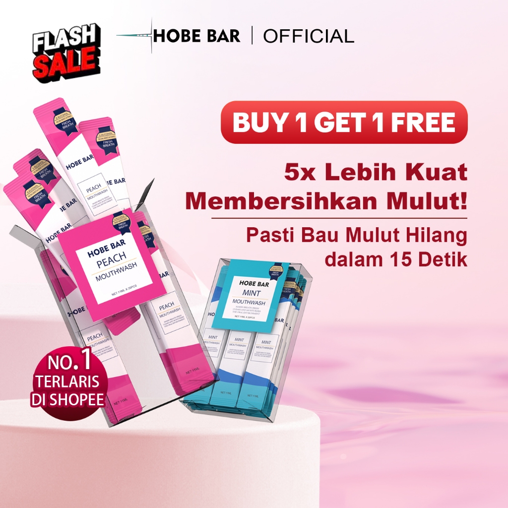 HOBE BAR - Hobebar PORTABLE PROBIOTIC MOUTHWASH | OBAT KUMUR UNTUK HILANGKAN BAU MULUT & PLAK GIGI S