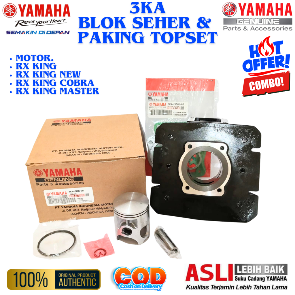 blok seher + topset komplit asli yamaha rx king lama,rx king baru,king cobra kode 3ka