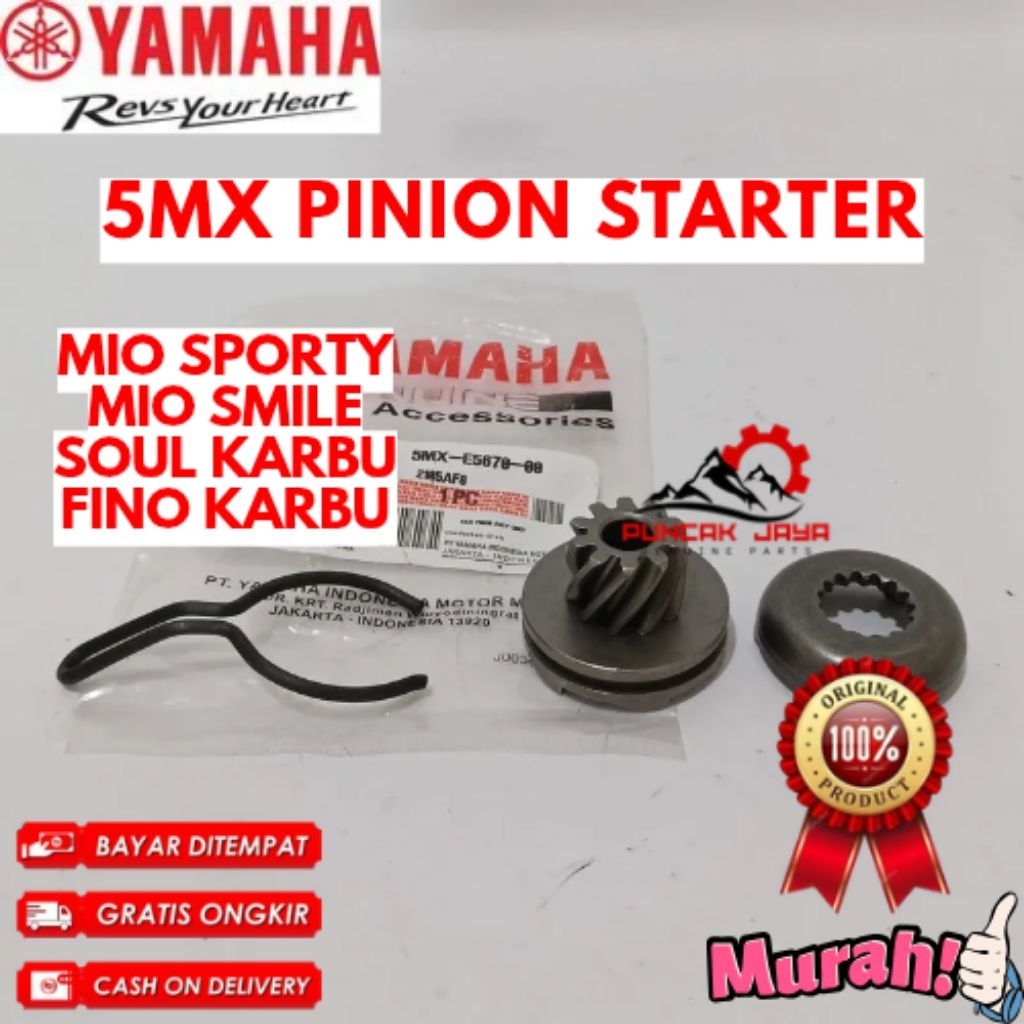 PINION STARTER ORIGINAL YAMAHA KODE 5MX, PINION STARTER MIO SPORTY, PINION STARTER MIO SMILE, PINION