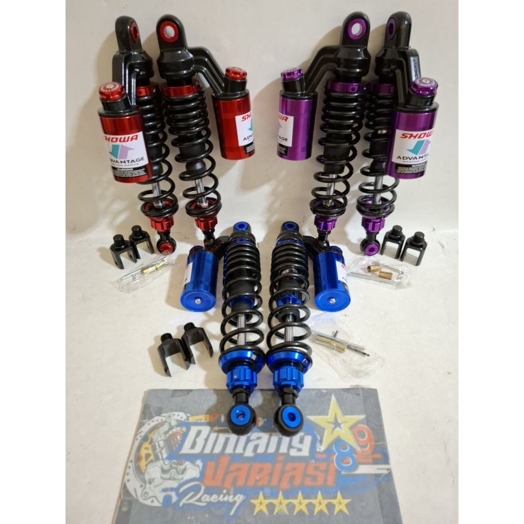 NEW DOUBLE SHOCK ~SHOCKBREAKER SHOWA MODEL EXTREME DOUBLE TABUNG ATAS UK 280MM -320MM -340MM FOR MOT