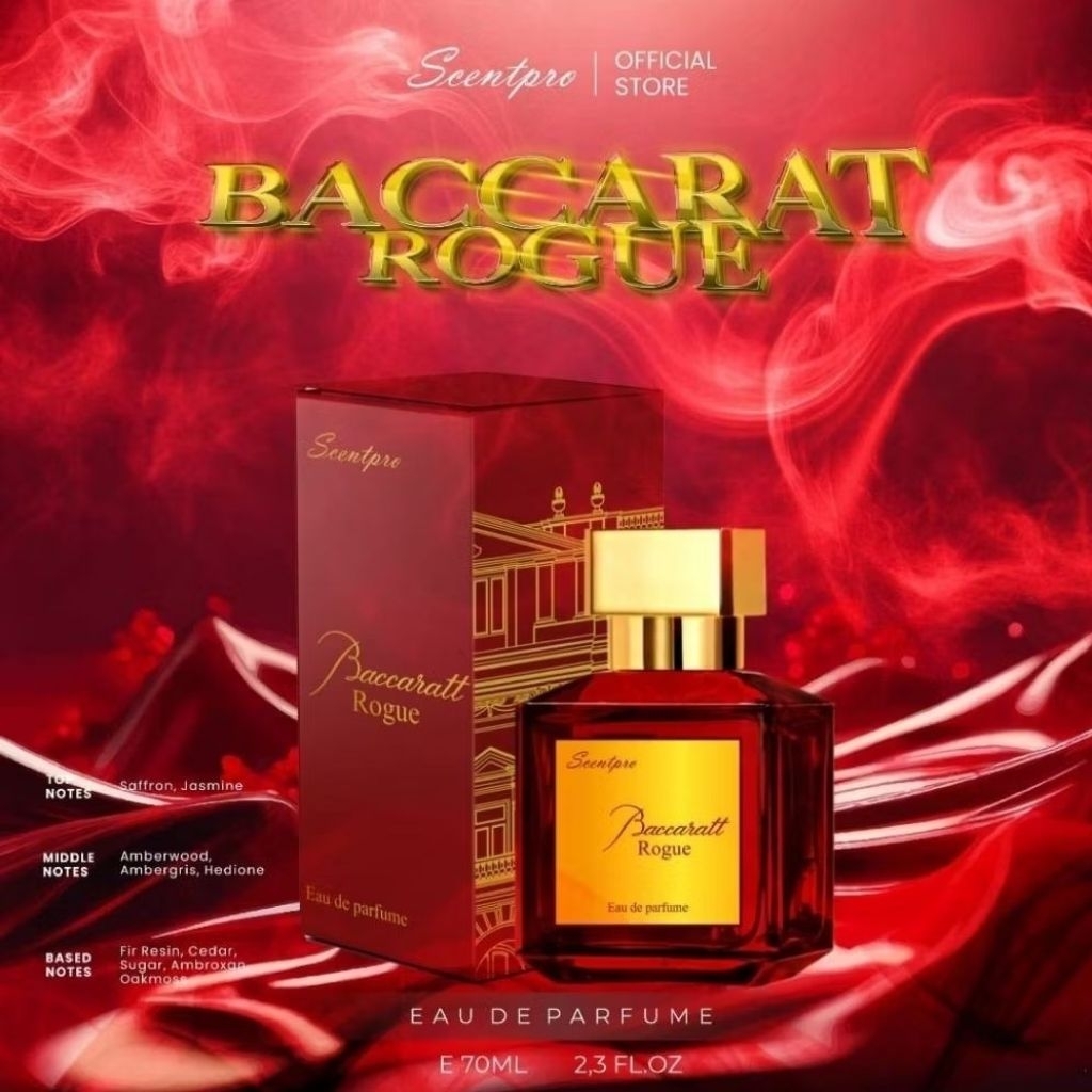 Parfum Baccarat Rogue 75ml - parfum pria dan wanita wangi soft dan tahan lama original eau de parfum