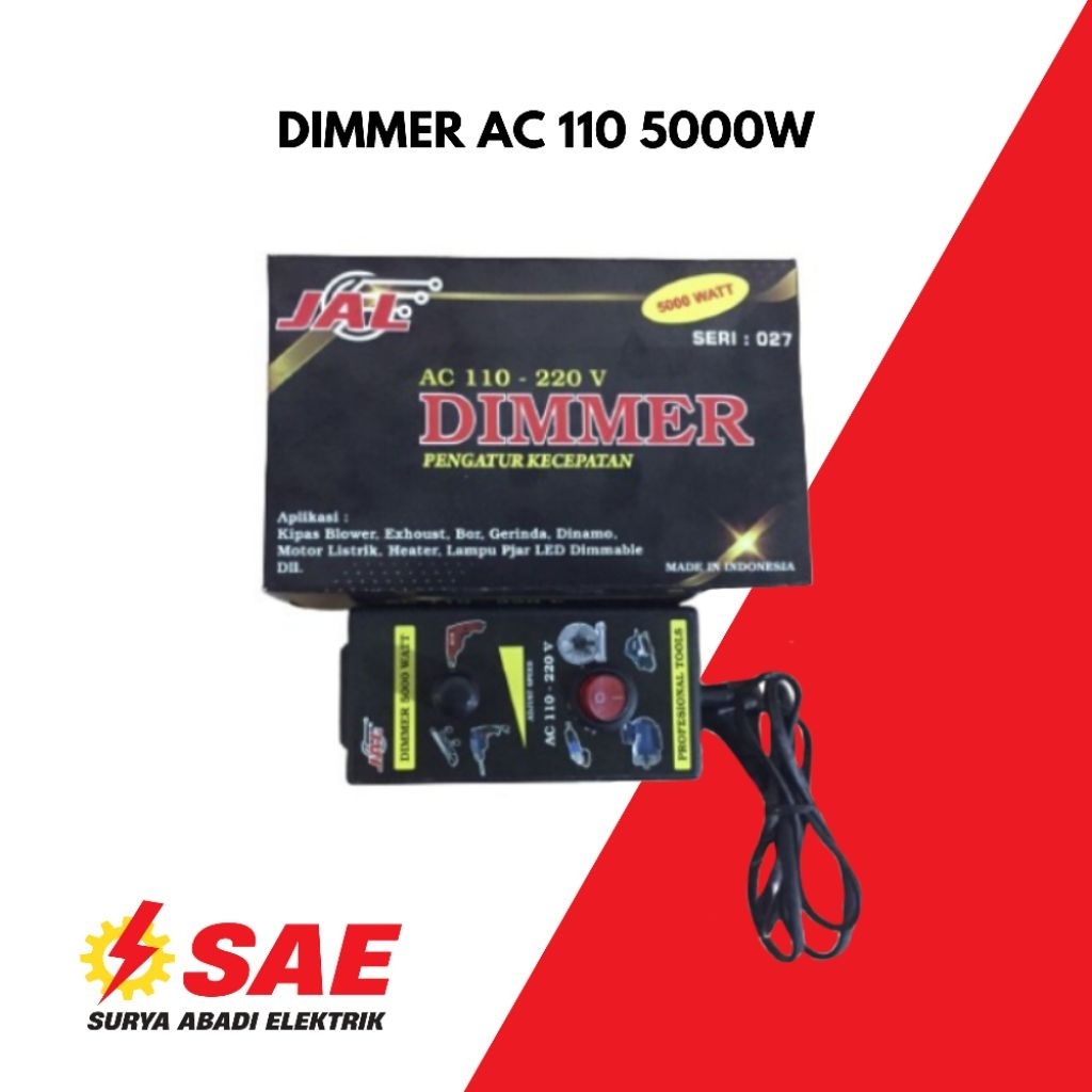 Dimmer Pengatur Kecepatan Gerinda-Bor-Lampu-Kipas DIMMER 5000W 220V AC