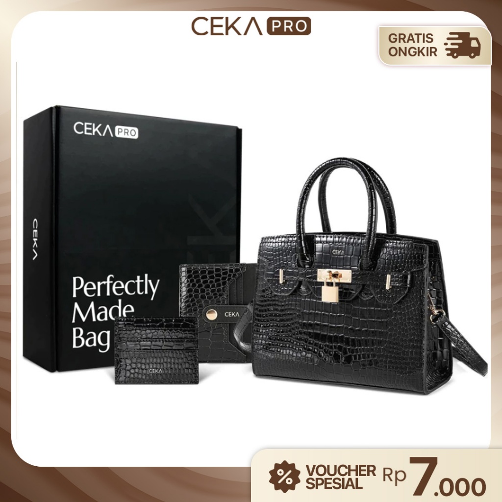 [FREE BOX] CEKA PRO Tas Wanita Niki Gift Set Tas Selempang Wanita Slingbag Wanita Gift Set 3 In 1