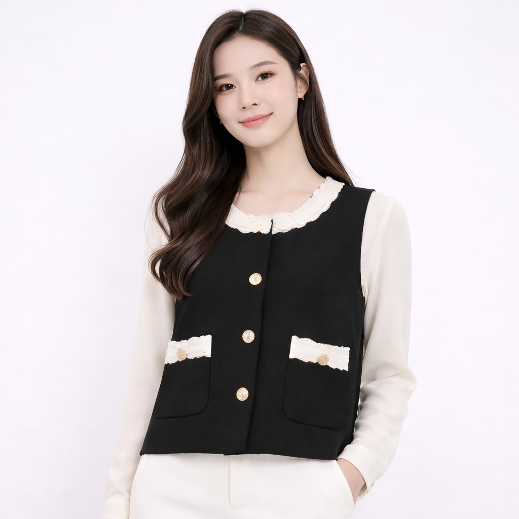 Rompi Rajut Wanita | Vest Rajut Wanita Korean Style | Rompi Rajut Tanpa Lengan Lunnabby