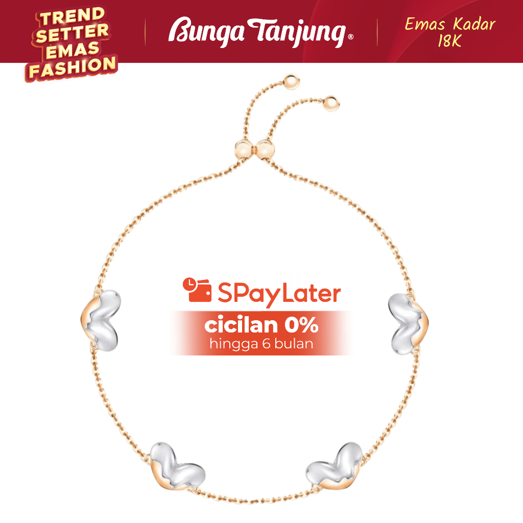 GELANG GOLDEN LOVE MELTS E - SDW GOLD - EMAS 18K BUNGA TANJUNG GOLD