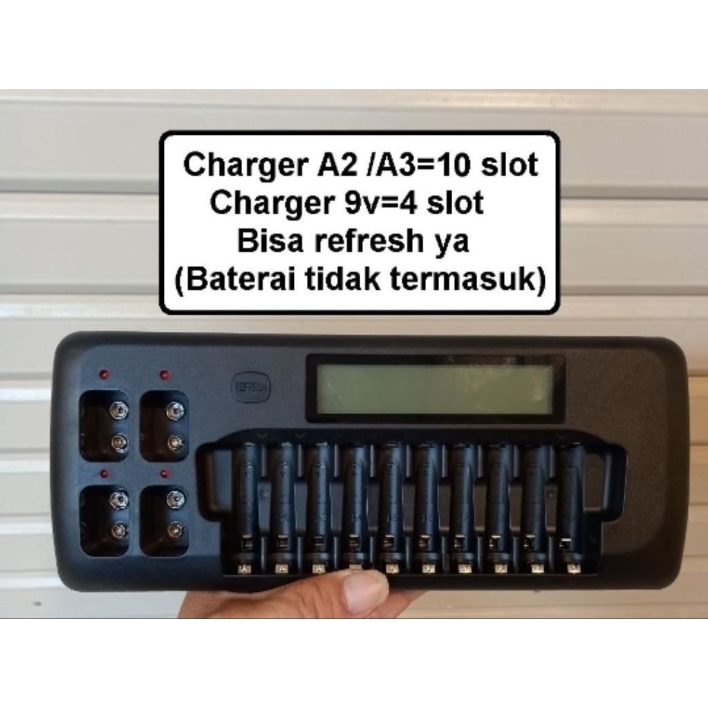 Rydbatt Fast / Quick Battery Charger & Refresh 8 Slot AA AAA+ LCD Display with baterai 9volt