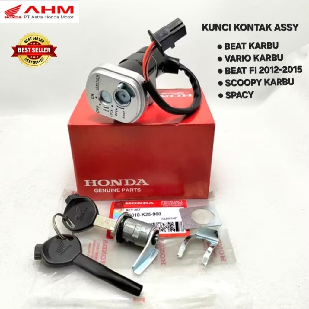 KUNCI KONTAK ASSY KOMPLIT BEAT KARBU SCOOPY KARBU VARIO KARBU BEAT FI 2012-2015 SPACY ORIGINAL AHM K
