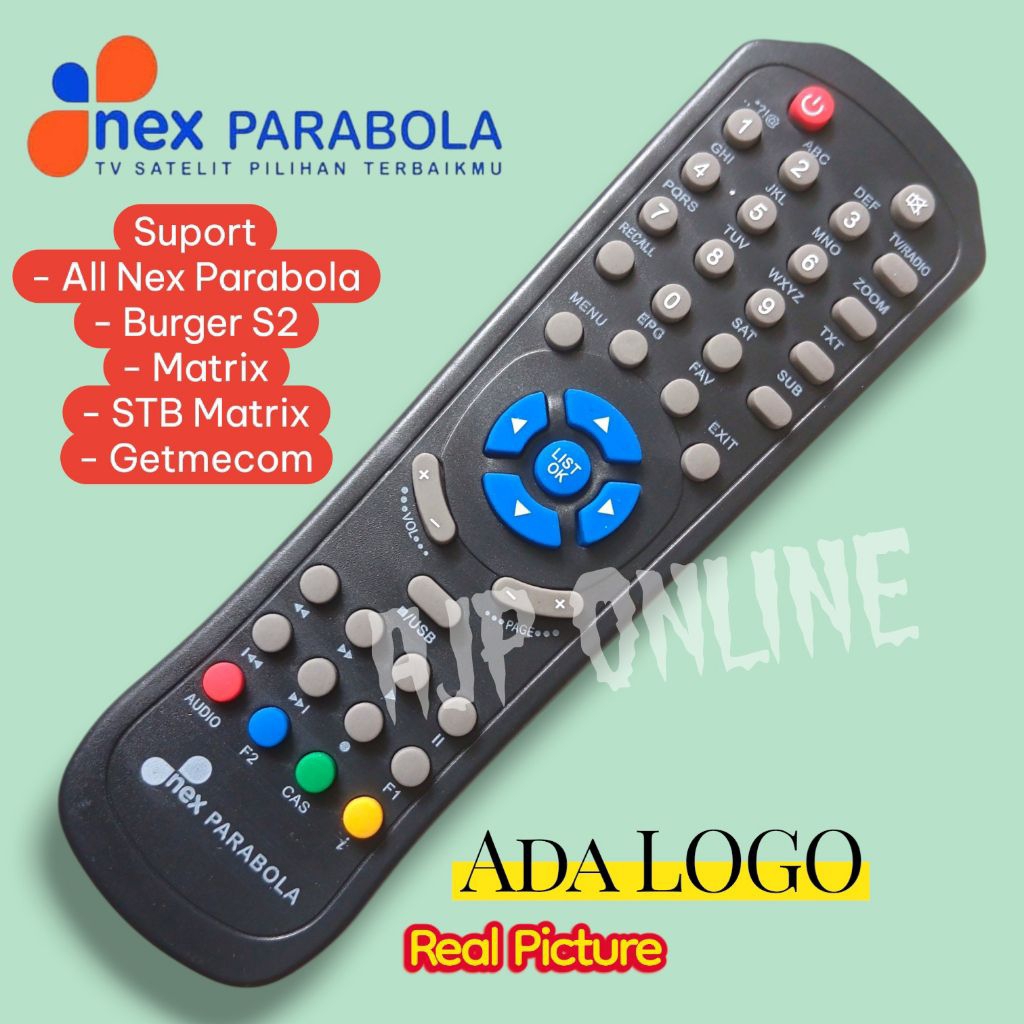 Remote Nex Parabola Original LOGO Kuning Hitam Hijau Biru mola nex parabola merah
