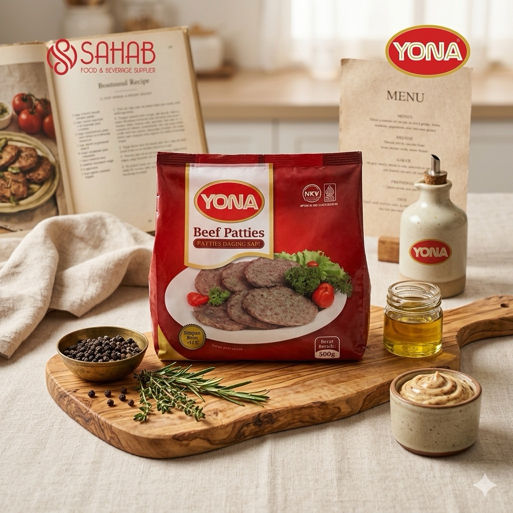 Yona beef patties 500gr/ Yona beef patties daging sapi