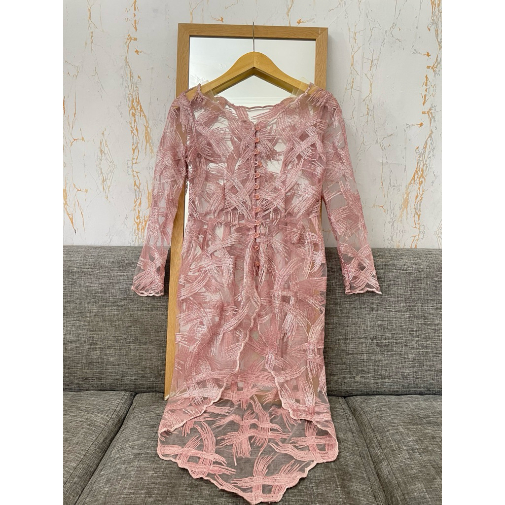 Kebaya Gown Premium Modeste Pink Nude