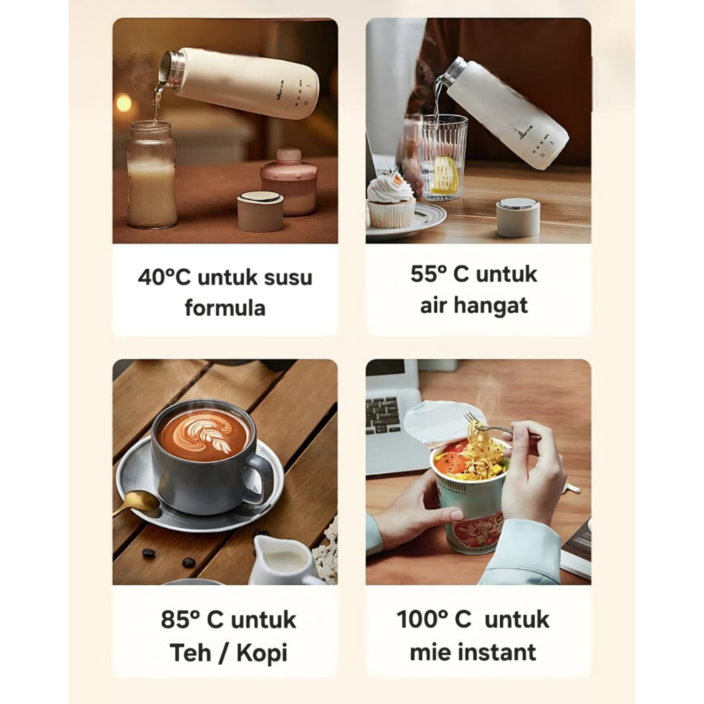 MH - ELECTRIC THERMOS PORTABLE BEAR - TERMOS LISTRIK - TERMOS SUSU ANAK - TERMOS ELEKTRIK - KETTLE PORTABLE