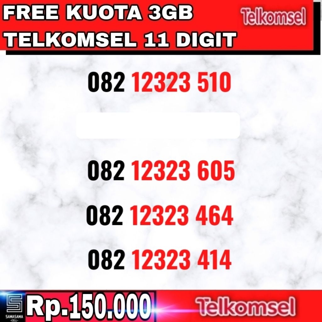 Nomor Cantik Simpati Telkomsel / Kartu Perdana Telkomsel simpati / Nomor Cantik Simpati Telkomsel 4G