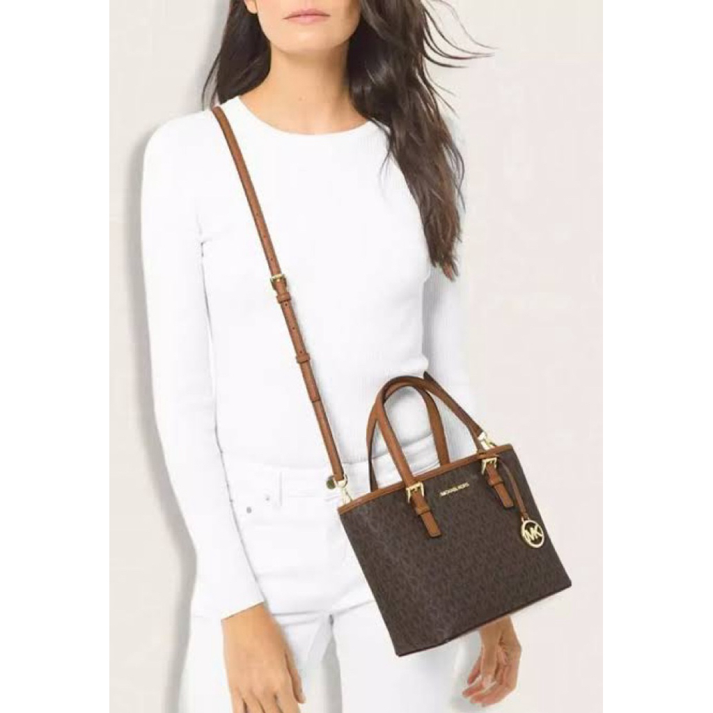 100% authentic mk kors jet set travel extra small crossbody