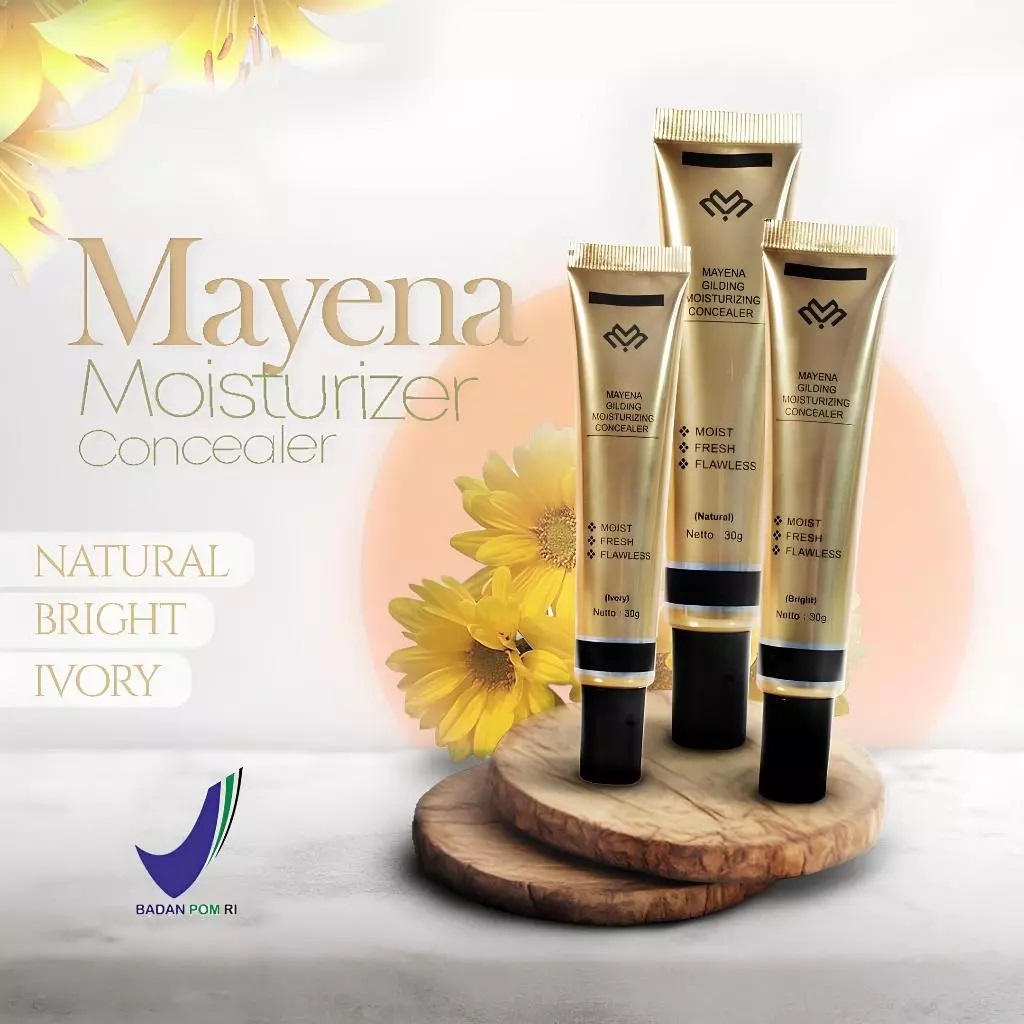 BPOM MAYENA FOUNDATION Ivory Natural Bright, Base Make Up foundation bedak