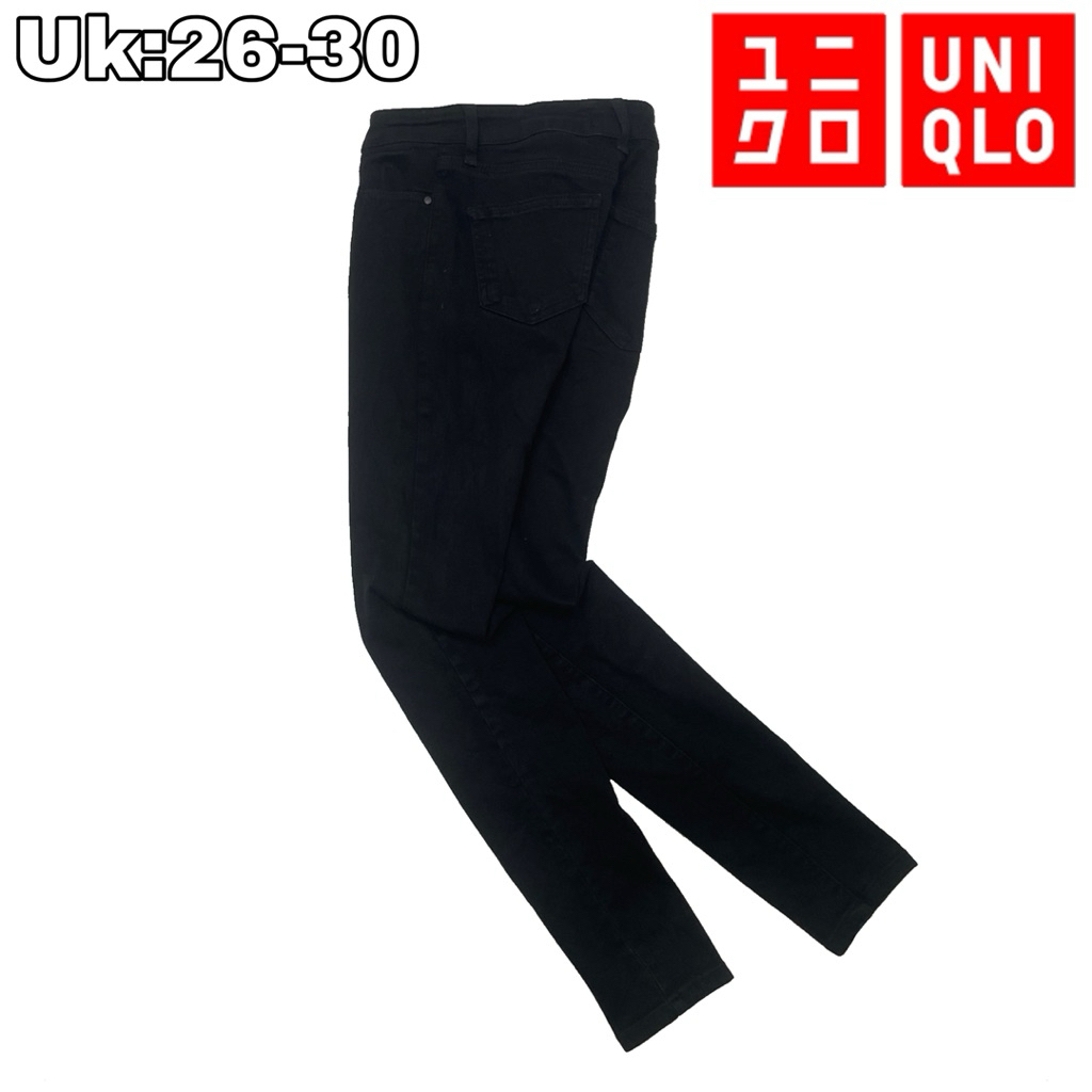 CG36 Celana Panjang Denim Chinos Skinny Uniqlo 26-30 Long Pants Strech Levis Casual Black Original J