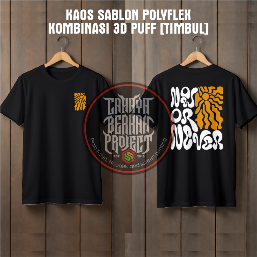 Kaos distro kata kata t shirt sablon timbul 3d puff foam CVXM