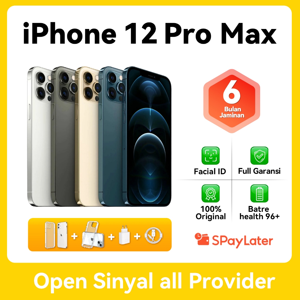 Dalam stok iPhone 12pro max 128g 256g SECOND 100% Original LIKE NEW  Fullse No Refurbish Ibox‌ Fulls