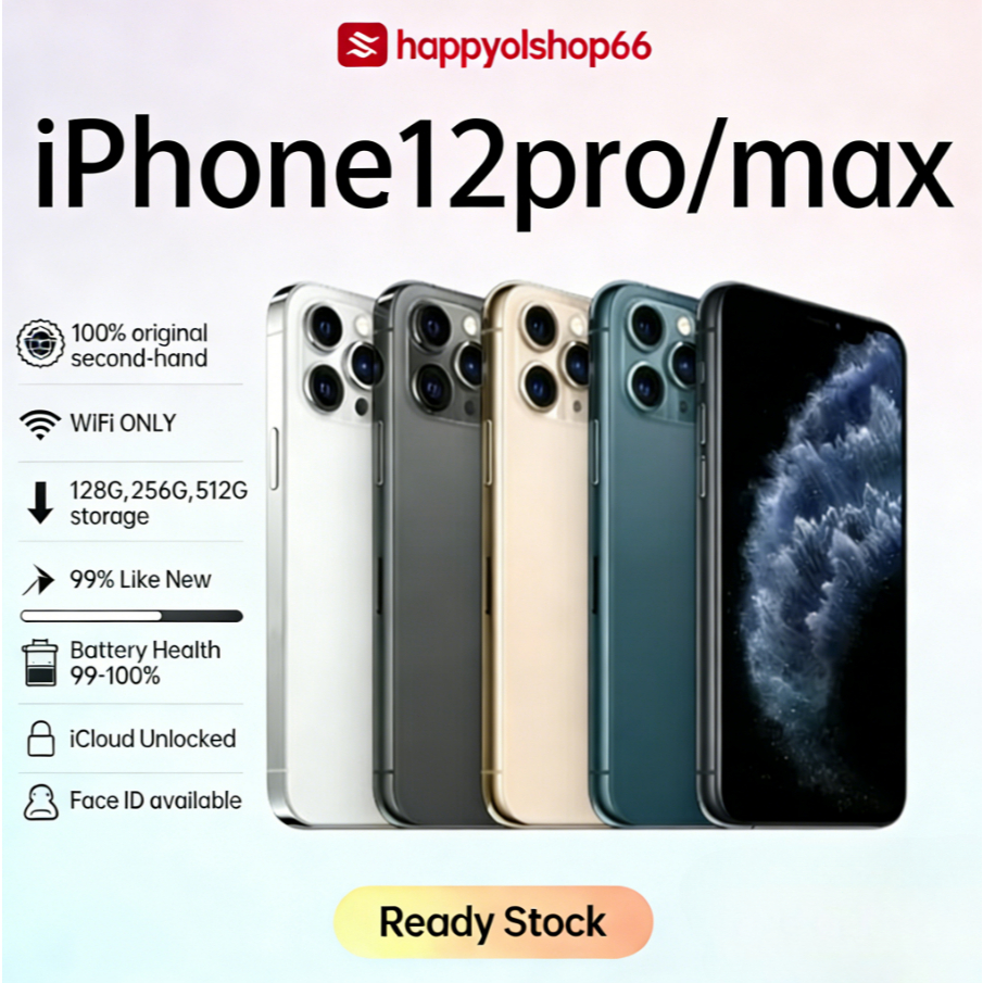 IPhone 12 PRO/12 PRO MAX WIFI ONLY 128GB 256GB 512GB Bekas Second Original Mulus Fullset