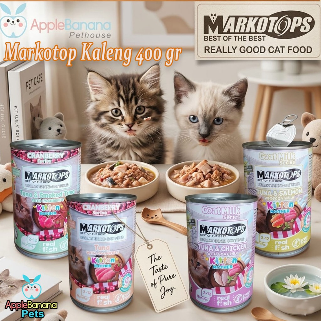 Markotops Kaleng Kitten Makanan Anak Kucing Wet Cat Food 400gr - Markotops Kitten 400gr