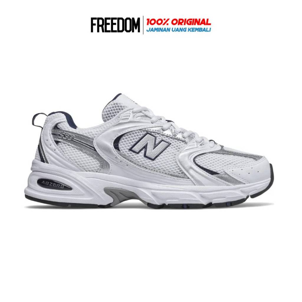 NB 530 White With Natural Indigo ORIGINAL RESMI Sepatu Unisex MR530SGD