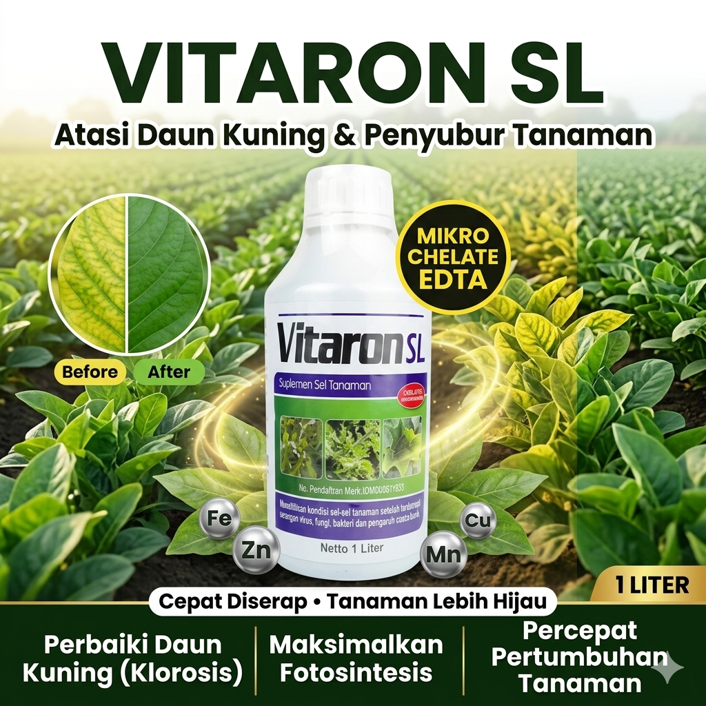 Vitaron SL 1 Liter Pupuk Mikro Chelate EDTA | Obat Daun Kuning & Penyubur Tanaman Cair