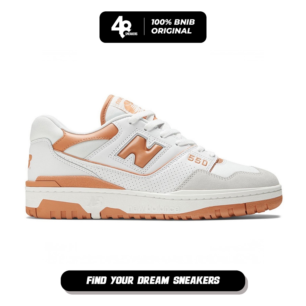 Sepatu Sneakers Pria New Balance 550 White Sephia Orange (BB550LSC) Original