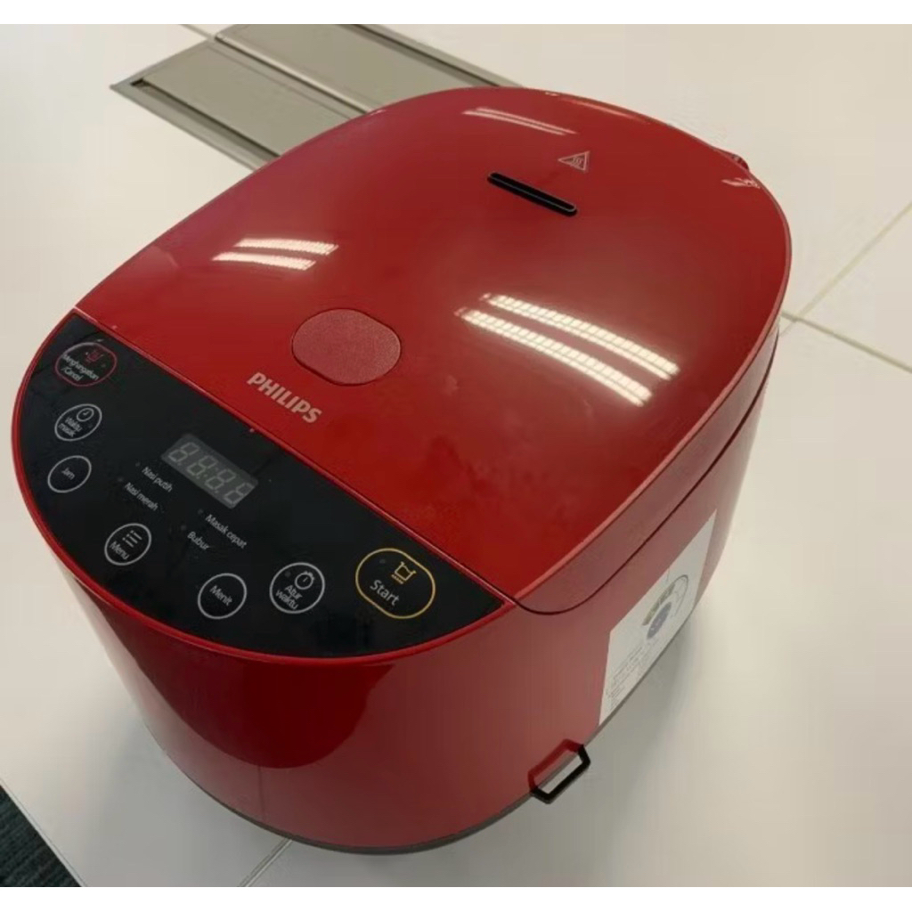 PHILIPS RICE COOKER HD4515 DIGITAL 1.8L PENANAK NASI HD 4515 RED Merah Costum panci Stainless Steel 