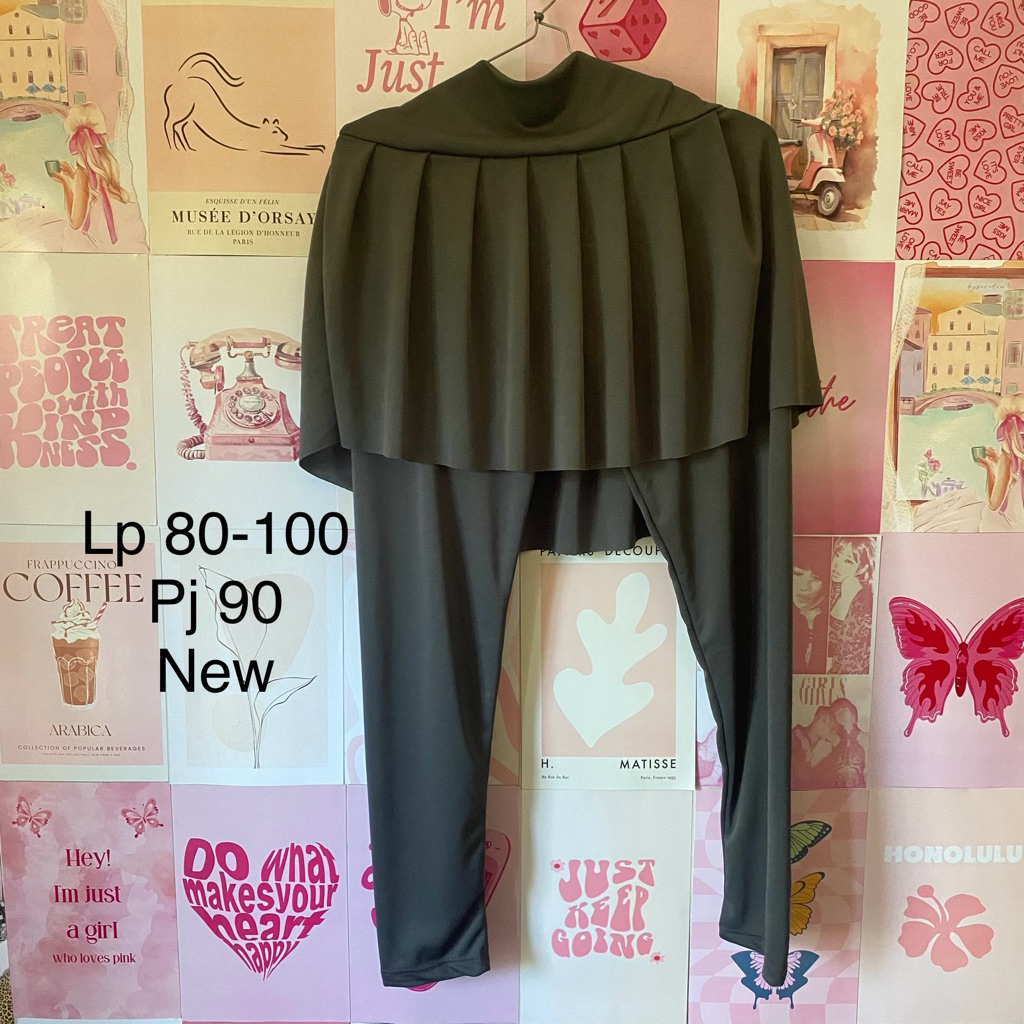 Preloved Rok Celana Legging Olahraga Grey Abu Tipis